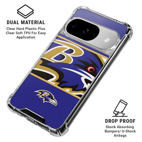 NFL Baltimore Ravens Zone Block Google Pixel 10 Clear Case